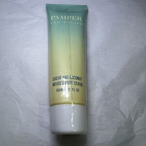 PAMPER + POLISH Sugar and Coconut Infused Body Scrub Full Size 50ml/1.76oz